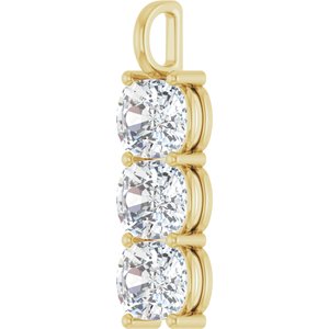 18K Yellow Gold 12x10 mm Elongated Cushion Pendant Mounting – image 3