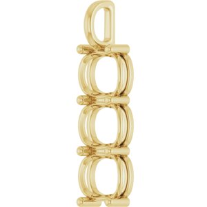 10K Yellow Gold 12x10 mm Elongated Cushion Pendant Mounting – image 4
