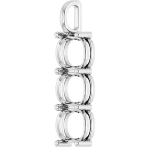 Sterling Silver 12x10 mm Elongated Cushion Pendant Mounting – image 4