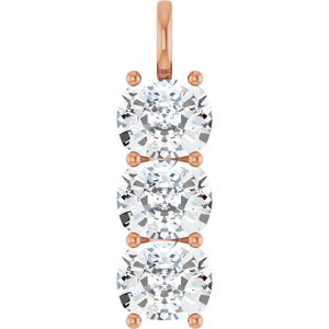 10K Rose Gold 12x10 mm Elongated Cushion Pendant Mounting