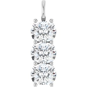 14K White Gold 12x10 mm Elongated Cushion Pendant Mounting