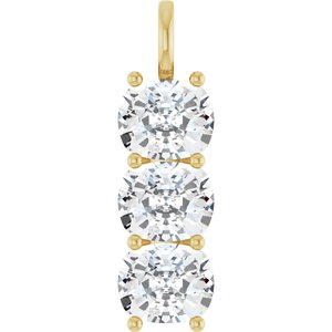14K Yellow Gold 12x10 mm Elongated Cushion Pendant Mounting