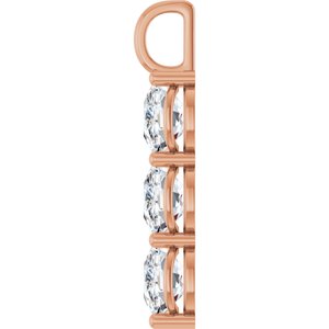 10K Rose Gold 12x10 mm Elongated Cushion Pendant Mounting – image 5