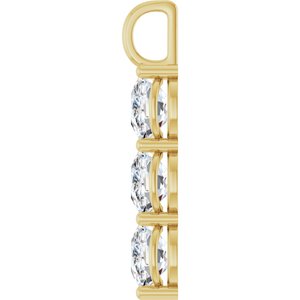 14K Yellow Gold 12x10 mm Elongated Cushion Pendant Mounting – image 5
