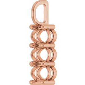 14K Rose Gold 6.5x4.5 mm Oval Pendant Mounting – image 4