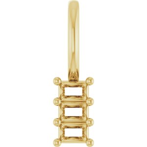 10K Yellow Gold 2.25x1.5 mm Straight Baguette Pendant Mounting – image 2