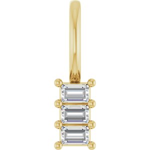 14K Yellow Gold 2.25x1.5 mm Straight Baguette Pendant Mounting