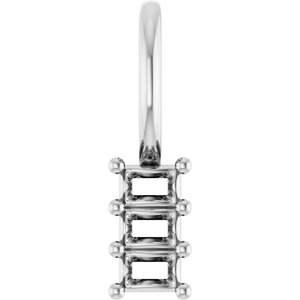 18K White Gold 2.25x1.5 mm Straight Baguette Pendant Mounting – image 2