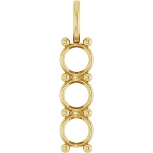 14K Yellow Gold 6.5 mm Round Pendant Mounting – image 2