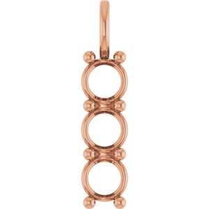 14K Rose Gold 6.5 mm Round Pendant Mounting – image 2