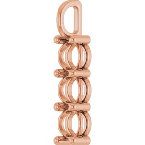 14K Rose Gold 6.5 mm Round Pendant Mounting – image 4
