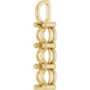 18K Yellow Gold 6.5 mm Round Pendant Mounting – image 4