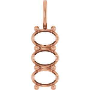 10K Rose Gold 6.5x4.5 mm Oval Pendant Mounting – image 2