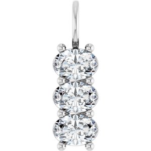 18K White Gold 6.5x4.5 mm Oval Pendant Mounting