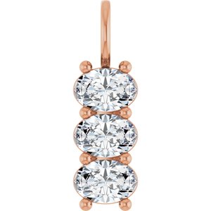 10K Rose Gold 6.5x4.5 mm Oval Pendant Mounting