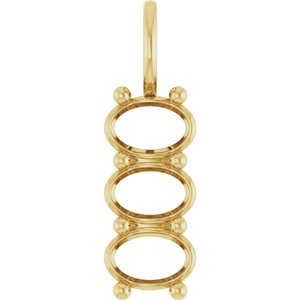 18K Yellow Gold 6.5x4.5 mm Oval Pendant Mounting – image 2