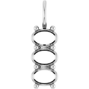 Sterling Silver 6.5x4.5 mm Oval Pendant Mounting – image 2