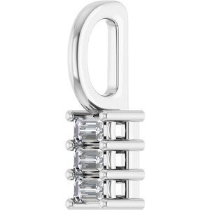 14K White Gold 2.25x1.5 mm Straight Baguette Pendant Mounting – image 3
