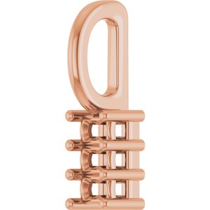 14K Rose Gold 2.25x1.5 mm Straight Baguette Pendant Mounting – image 4