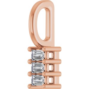 18K Rose Gold 2.25x1.5 mm Straight Baguette Pendant Mounting – image 3