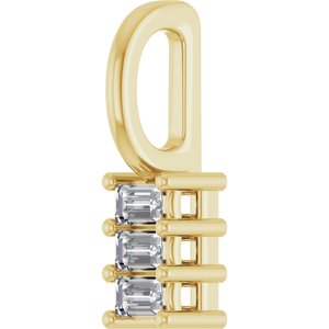 18K Yellow Gold 2.25x1.5 mm Straight Baguette Pendant Mounting – image 3