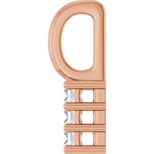 10K Rose Gold 2.25x1.5 mm Straight Baguette Pendant Mounting – image 5
