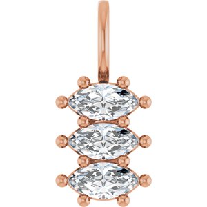 10K Rose Gold 6x3 mm Marquise Pendant Mounting