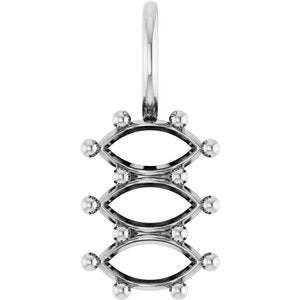 Platinum 6x3 mm Marquise Pendant Mounting – image 2