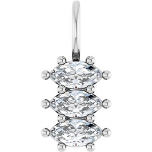 14K White Gold 6x3 mm Marquise Pendant Mounting