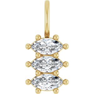 18K Yellow Gold 6x3 mm Marquise Pendant Mounting