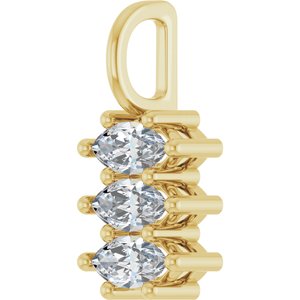 18K Yellow Gold 6x3 mm Marquise Pendant Mounting – image 3