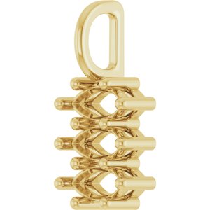 14K Yellow Gold 6x3 mm Marquise Pendant Mounting – image 4