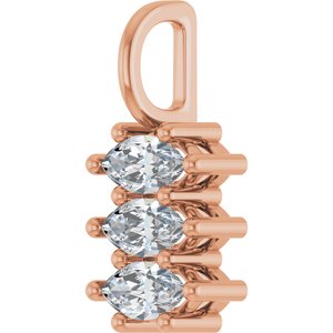 18K Rose Gold 6x3 mm Marquise Pendant Mounting – image 3