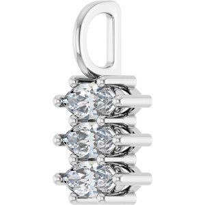 18K White Gold 6x3 mm Marquise Pendant Mounting – image 3