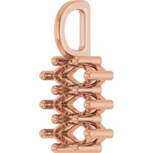 10K Rose Gold 6x3 mm Marquise Pendant Mounting – image 4