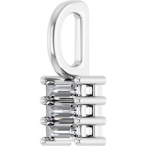 Platinum 3.5x1.5 mm Straight Baguette Pendant Mounting – image 3