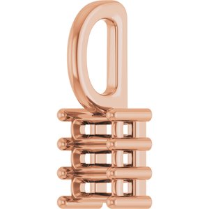 14K Rose Gold 3.5x1.5 mm Straight Baguette Pendant Mounting – image 4