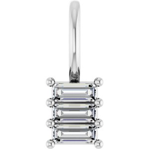 Platinum 3.5x1.5 mm Straight Baguette Pendant Mounting