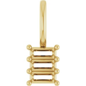 18K Yellow Gold 3.5x1.5 mm Straight Baguette Pendant Mounting – image 2