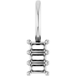 18K White Gold 2.5x1.5 mm Straight Baguette Pendant Mounting – image 2