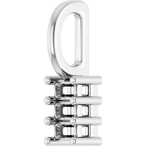 14K X1 White Gold 2.5x1.5 mm Straight Baguette Pendant Mounting – image 4