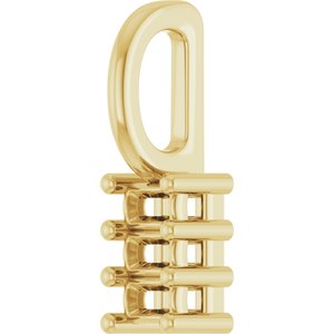 14K Yellow Gold 2.5x1.5 mm Straight Baguette Pendant Mounting – image 4