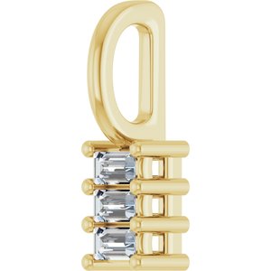 14K Yellow Gold 2.5x1.5 mm Straight Baguette Pendant Mounting – image 3