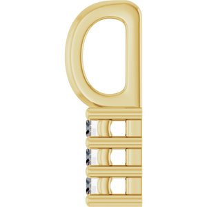 14K Yellow Gold 2.5x1.5 mm Straight Baguette Pendant Mounting – image 5