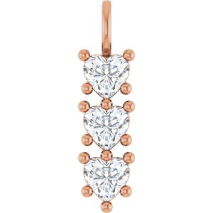 10K Rose Gold 6.5x6.5 mm Heart Pendant Mounting