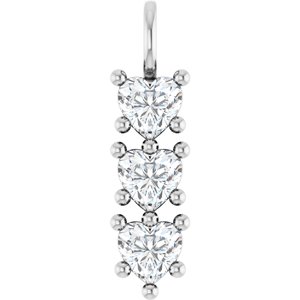 10K White Gold 6.5x6.5 mm Heart Pendant Mounting