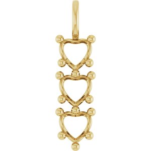 10K Yellow Gold 6.5x6.5 mm Heart Pendant Mounting – image 2