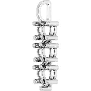 14K White Gold 6.5x6.5 mm Heart Pendant Mounting – image 4