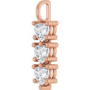 18K Rose Gold 6.5x6.5 mm Heart Pendant Mounting – image 3