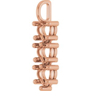 18K Rose Gold 6.5x6.5 mm Heart Pendant Mounting – image 4